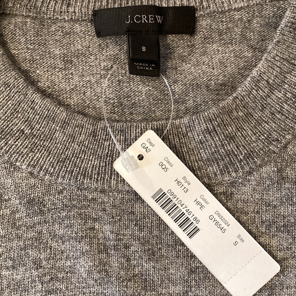 NWT J. Crew Tiered Ruffled Sleeve Gray Knit Wool Sweater Small Gray - Picture 4 of 6